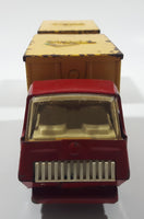 Vintage 1970s Tonka Semi Truck Box Dumper and Box Trailer Red and Yellow Pressed Steel Toy Car Vehicle