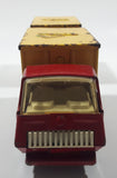 Vintage 1970s Tonka Semi Truck Box Dumper and Box Trailer Red and Yellow Pressed Steel Toy Car Vehicle