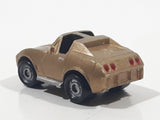 1988 Fun Rise Corvette T-Top Gold Miniature Die Cast Toy Car Vehicle