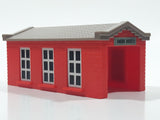 1989 Galoob Micro Machines Train Engine House #2 Red Plastic Building