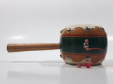 Vintage Mexican Wood Spinning Monkey Drum Rattle with Handle