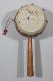 Vintage Mexican Wood Spinning Monkey Drum Rattle with Handle