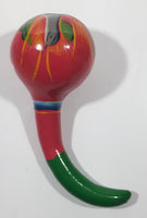 Vintage Hand Painted Paper Mache Maracas Musical Instrument 6" Long