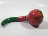 Vintage Hand Painted Paper Mache Maracas Musical Instrument 6" Long