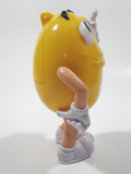 2017 Mars M&M's Yellow Character 4 3/4" Tall Plastic Toy Figure Dispenser