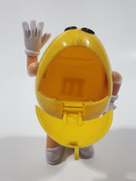 2017 Mars M&M's Yellow Character 4 3/4" Tall Plastic Toy Figure Dispenser