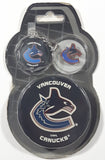 Inglasco NHL Vancouver Canucks Fan Pack Key Chain Enamel Lapel Pin and Puck Set New in Package