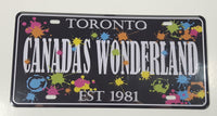 Rare EST 1981 Toronto Canada's Wonderland Amusement Park Metal Vehicle License Plate Tag New in Plastic