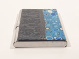 Abstract Blue Pattern Hinged Metal Cigarette Case