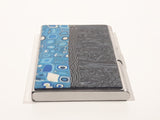 Abstract Blue Pattern Hinged Metal Cigarette Case