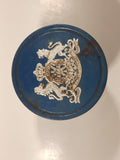 Vintage Blue and Green Plaid Pattern Tobacco Tin Metal Can