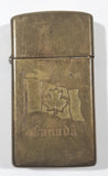 Zippo Engraved Canada Flag Solid Brass Lighter