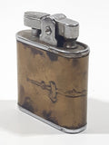 Rare Antique 1950s Prince Mfg Co "Eddy" Engraved Japanese Scene Lighter