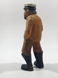 Hand Carved Hand Painted Wood Sailor Captain with Hands in The Pockets 7" Tall Figure