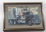 Peterbilt Semi Tractor Truck with Thermo King Refrigerated Trailer 12 3/8" x 17 1/4" Wood Framed Advertising Mirror Collectible