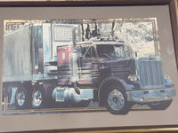 Peterbilt Semi Tractor Truck with Thermo King Refrigerated Trailer 12 3/8" x 17 1/4" Wood Framed Advertising Mirror Collectible