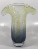 Teleflora Purple Blue with Green Speckles Jack In The Pulpit 7 3/4" Tall Art Glass Vase