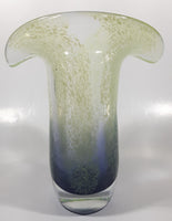 Teleflora Purple Blue with Green Speckles Jack In The Pulpit 7 3/4" Tall Art Glass Vase