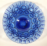 Vintage Mosser / Weishar Ruffled Edge Moons & Stars Pattern 8" Cobalt Blue Glass Pedestal Candy Dish Bowl