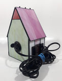 Vintage Century Classic Centuryville Pink and White Swiss Chalet Bavarian House with Green Bench 7" Tall Building Shaped Table Lamp