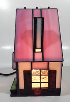 Vintage Century Classic Centuryville Pink and White Swiss Chalet Bavarian House with Green Bench 7" Tall Building Shaped Table Lamp