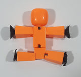 Orange 2 1/4" Tall Plastic Figure with Suction Cup Hands and Feet