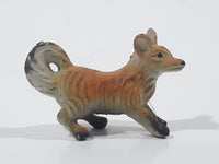 Red Fox 1 3/8" Long Toy Animal Figure Made in Hong Kong