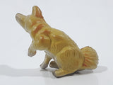 Sitting Fox 1 1/2" Tall Toy Animal Figure Made in Hong Kong