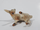 Vintage Baby Deer Fawn Miniature 1 3/4" Long Porcelain Figure Tiny Ear Chip
