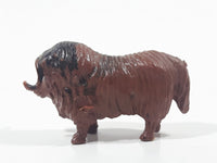 Vintage Bison Buffalo 2" Long Toy Animal Figure Made in Hong Kong