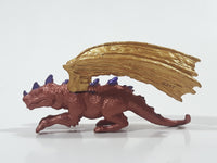 Safari Ltd Rahu Brown Copper Dragon with Gold Wings 2 1/2" Long Toy Figure