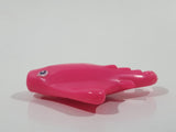 Bright Pink Manta Ray 2 1/4" Long Plastic Toy Animal Figure with Magnet Mouth