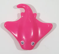 Bright Pink Manta Ray 2 1/4" Long Plastic Toy Animal Figure with Magnet Mouth