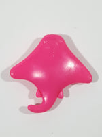 Bright Pink Manta Ray 2 1/4" Long Plastic Toy Animal Figure with Magnet Mouth