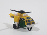 Tonka Tinys Helicopter Yellow Micro Miniature Die Cast Toy Car Vehicle