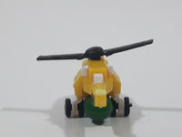 Tonka Tinys Helicopter Yellow Micro Miniature Die Cast Toy Car Vehicle