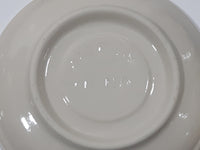 Set of 4 Stoneware Beige with Brown Trim Small Espresso Cups and Saucer Plates Made in China