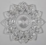 Vintage Pointed Edge Sunburst Flower Pattern 6 1/2" Depression Glass Plate Dish