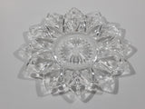 Vintage Pointed Edge Sunburst Flower Pattern 6 1/2" Depression Glass Plate Dish