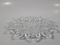 Vintage Pointed Edge Sunburst Flower Pattern 6 1/2" Depression Glass Plate Dish