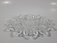 Vintage Pointed Edge Sunburst Flower Pattern 6 1/2" Depression Glass Plate Dish