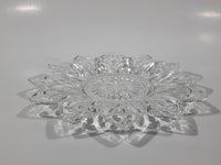 Vintage Pointed Edge Sunburst Flower Pattern 6 1/2" Depression Glass Plate Dish