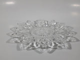 Vintage Pointed Edge Sunburst Flower Pattern 6 1/2" Depression Glass Plate Dish