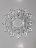 Vintage Pointed Edge Sunburst Flower Pattern 6 1/2" Depression Glass Plate Dish