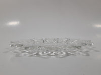 Vintage Pointed Edge Sunburst Flower Pattern 6 1/2" Depression Glass Plate Dish