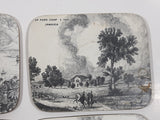 Vintage Jamaica Local Landmarks Scenes Black and White Pictures 3 3/4" x 4 3/4" Wood Coasters with Felt Backing Set of 5