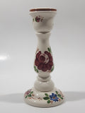 Hand Painted Flower Pattern Ceramic Bud Vase 5 3/4" Tall