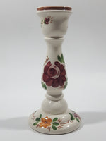 Hand Painted Flower Pattern Ceramic Bud Vase 5 3/4" Tall