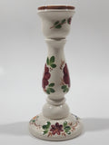 Hand Painted Flower Pattern Ceramic Bud Vase 5 3/4" Tall