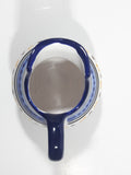 Vintage Mexican Talavera Pottery Hand Painted Blue Flower Pattern Milk Creamer Pitcher Pue Mex